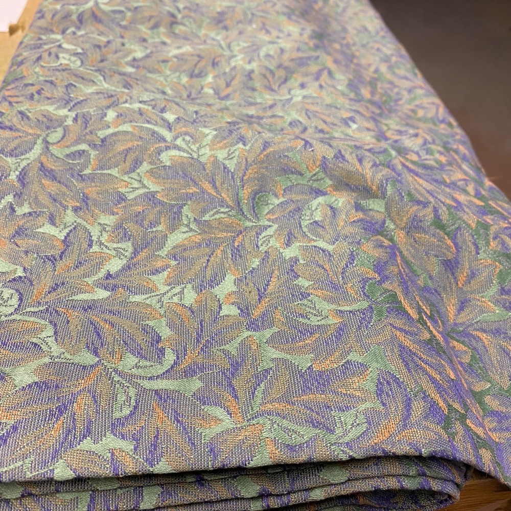 Upholstery Fabric - Blue/Green/Purple/Gold Leaves
